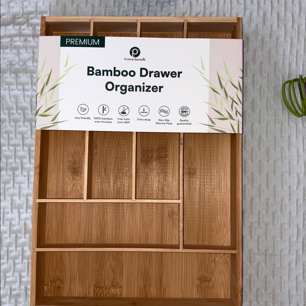 Premium Bamboo Drawer Organizer by